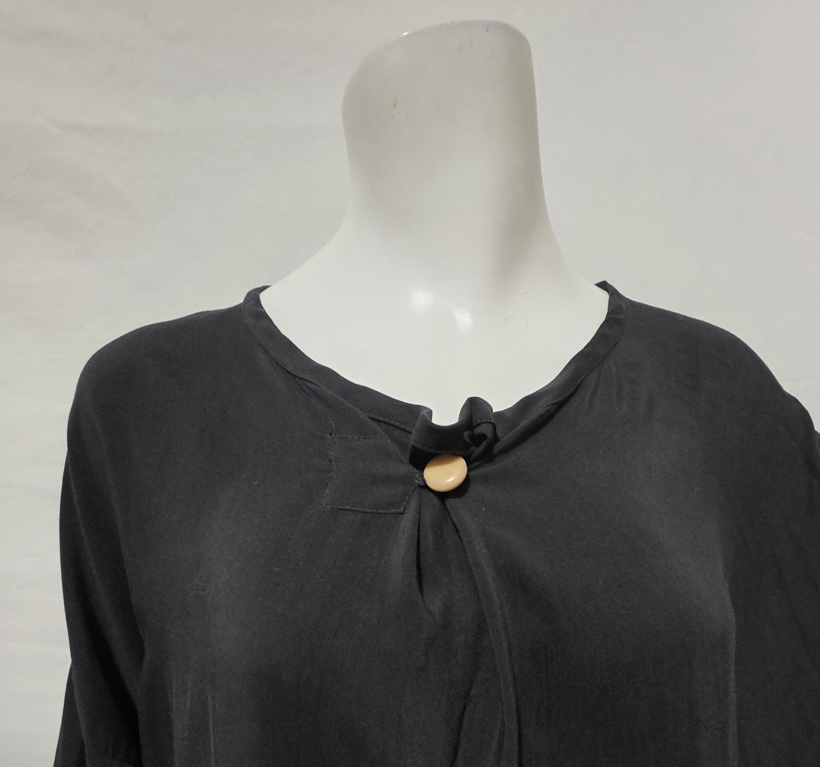 SU-ZEN OS Fits L thru 2X Tunic Top Black Silky Whimsigoth Fairy Grunge ’90s