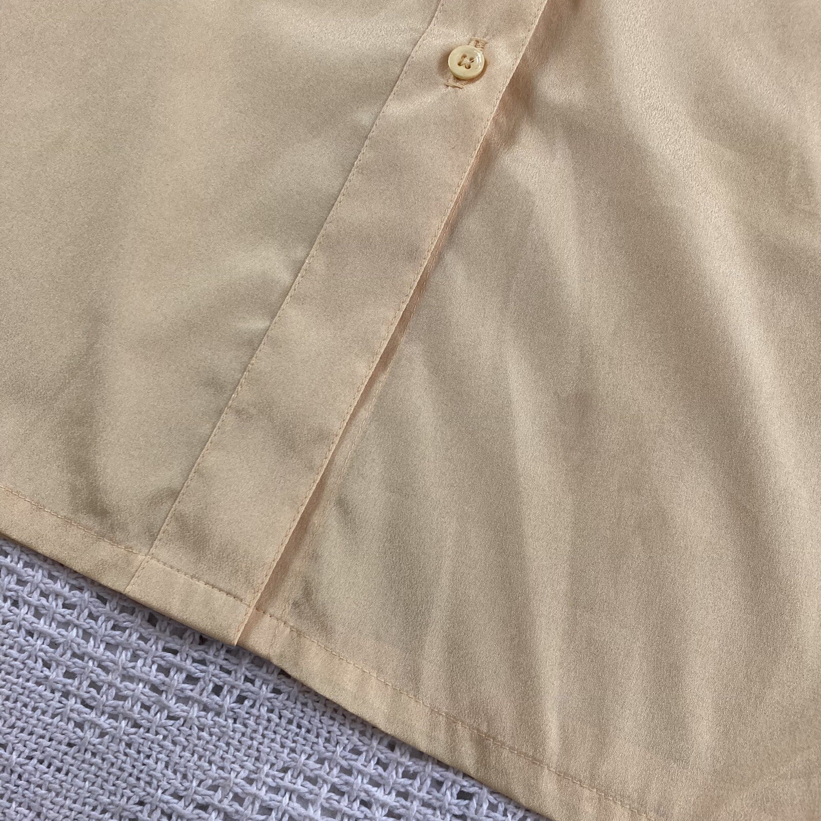 Silky Yellow Blouse Collared Button Up James Kenrob by Dalton No Size Vintage