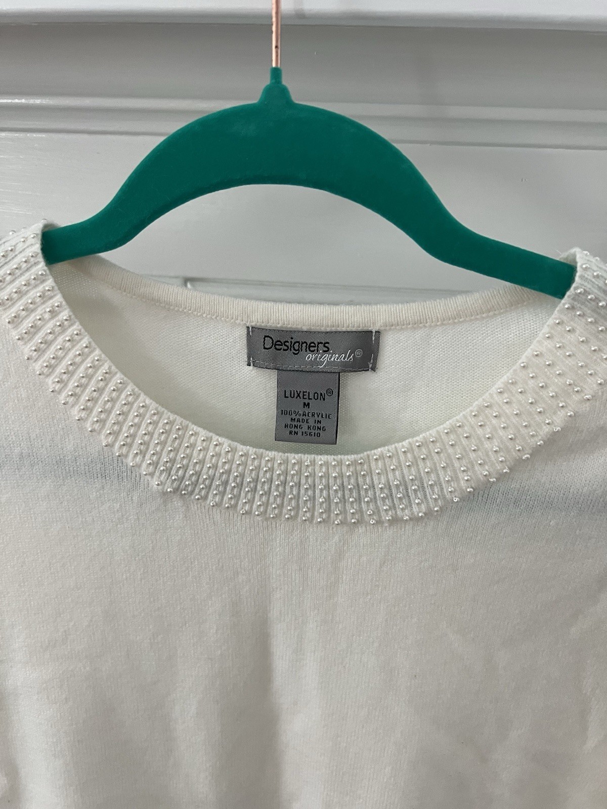 Vintage Designers Originals Luxelon Sleeveless Mini Pearled Collar Top Medium