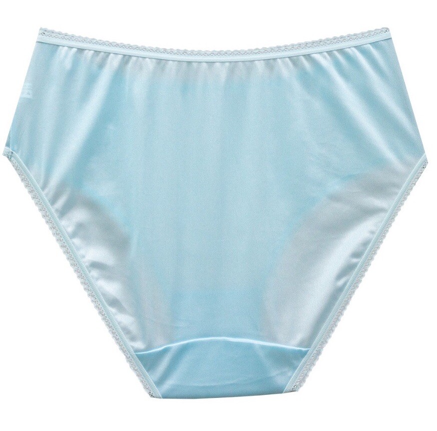 3X Vintage Panties Nylon Classic Briefs Bikini Trim Lace Size 6 Hip 39 Inch