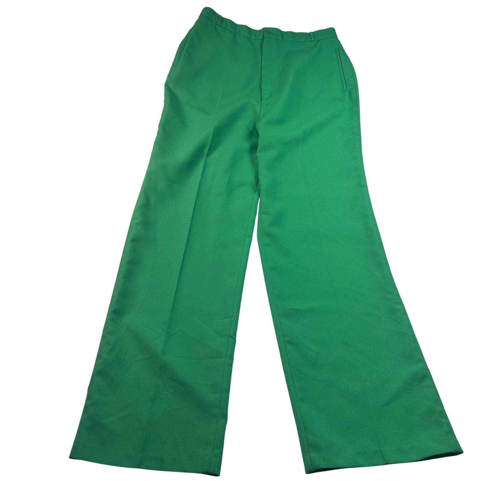 Vintage Green Wide Leg Trousers Women Size 22 Kelly Green High Rise