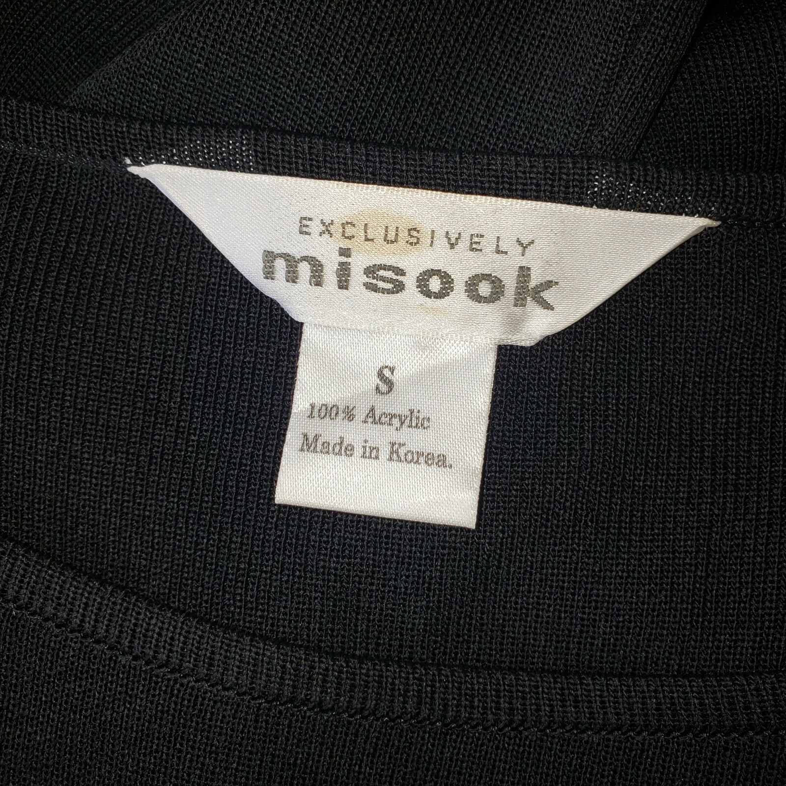 Vintage Exclusively Misook Knit Stretchy Black Shift Business Work Dress Sz S/M