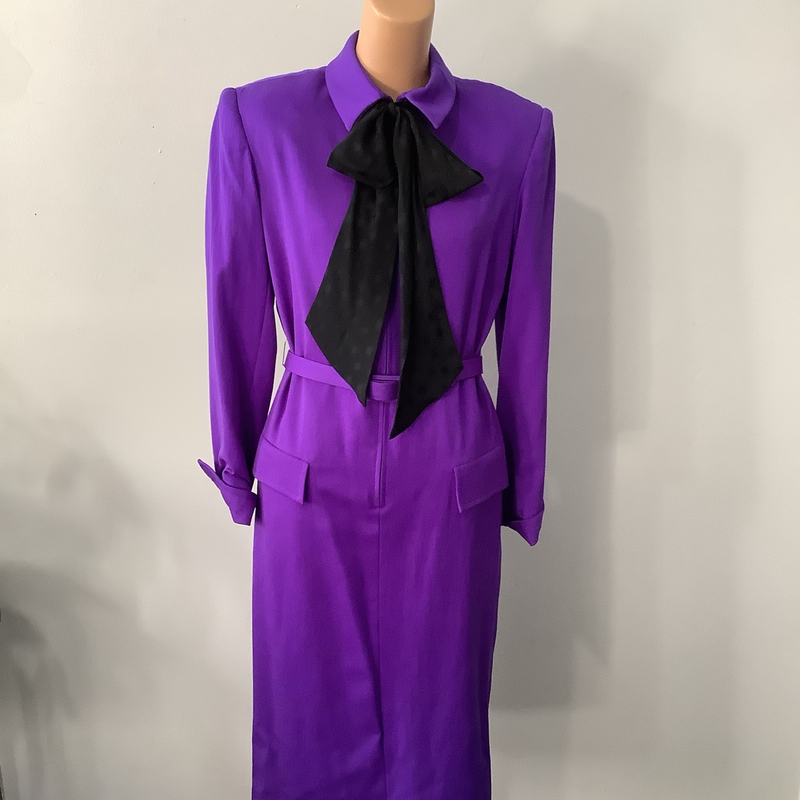 VTG 1980’s David Hayes For Neiman Marcus Purple Dress SZ. 8 MINT Tag Orig. $345