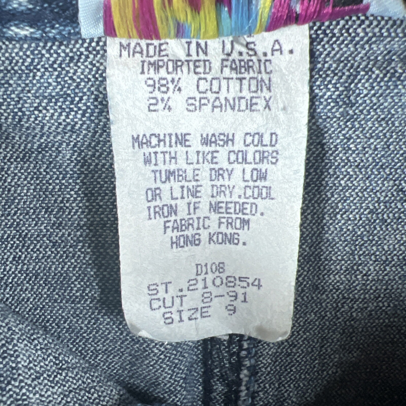 Vintage 1980s Kayo California Acid Wash Denim Skirt USA Made