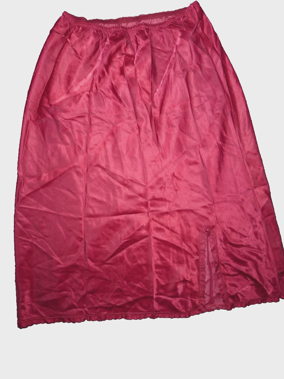 Vintage Dark Red/Burgundy Barbizon Satin Half Slip M/L