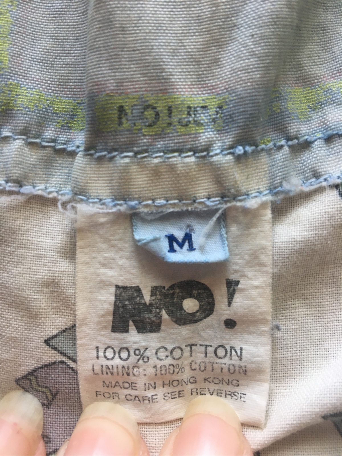 NO! Vintage Jean Jacket Insulated Pockets Belt Geometric Women’s Medium M BAGGY