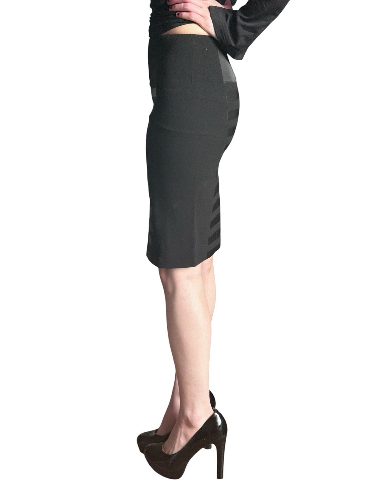 VINTAGE 90s Gaultier² Archival Wool & Satin Pencil Skirt – Rare Collectible