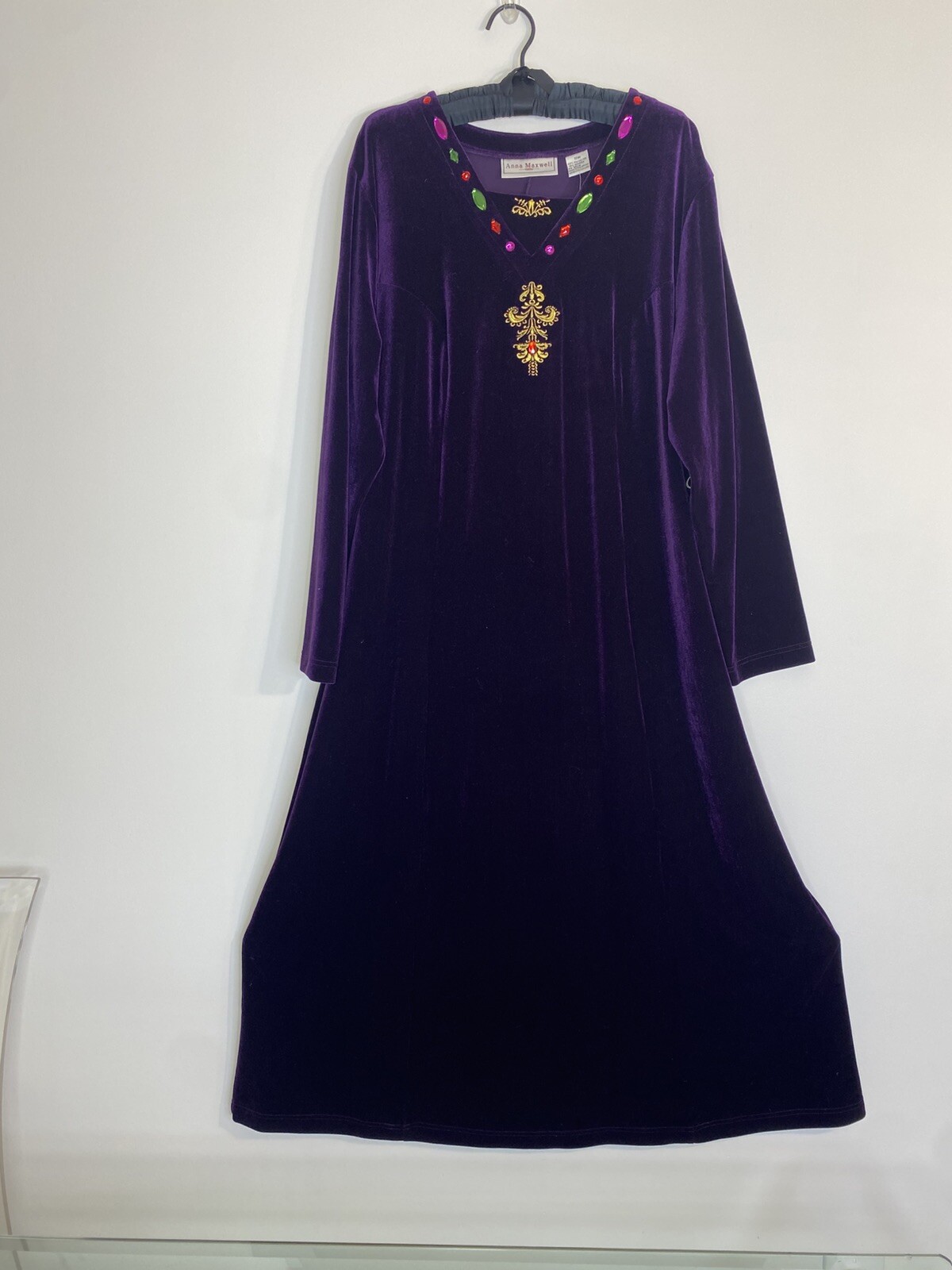 Nwt VTG 90’s Purple Velvet House Dress Winter Gown Medieval Regal Whimsy Sz16
