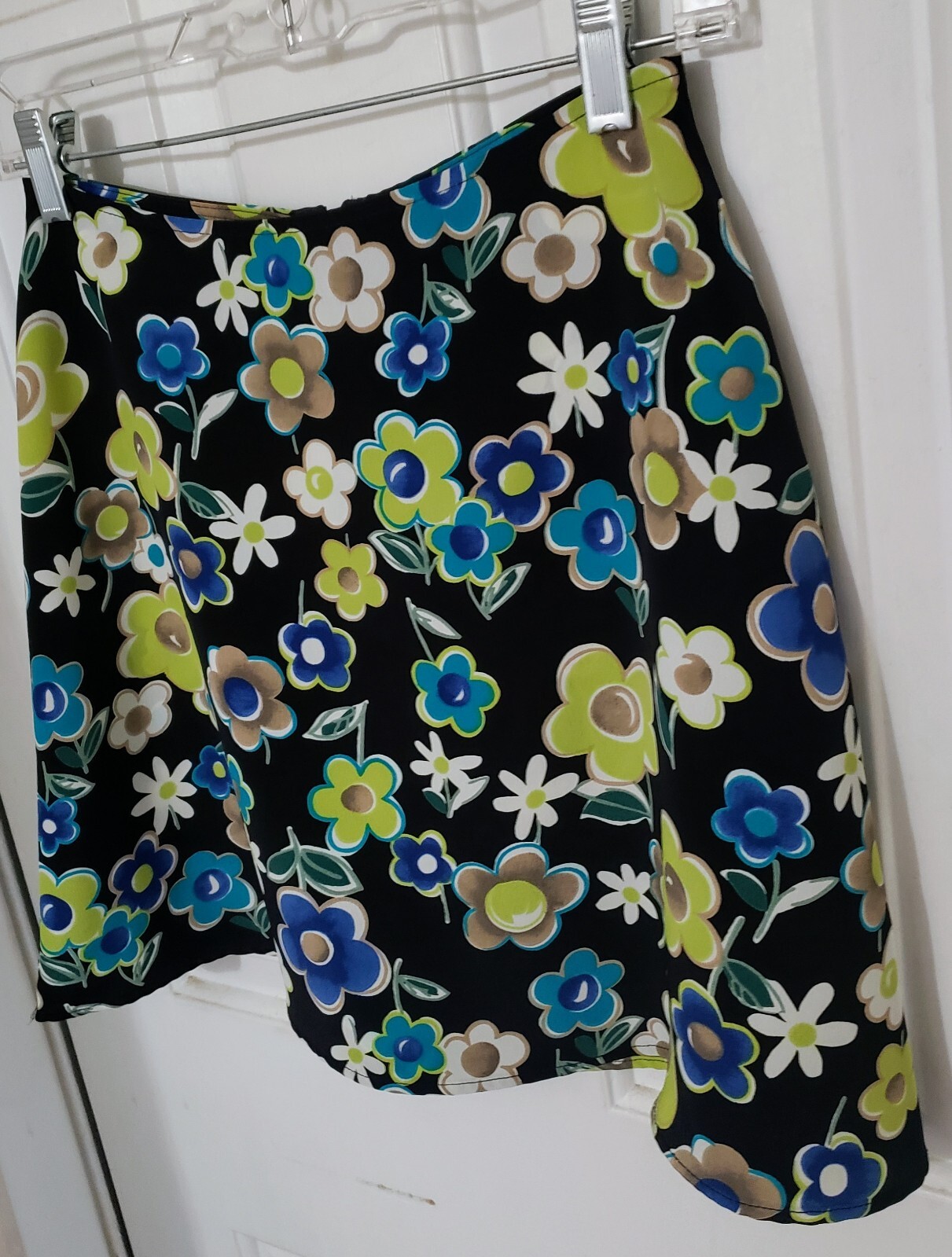 Vintage 90s Y2K Wrapper Sz 5/6 Floral Mini Skater Skirt Grunge High Rise Waist