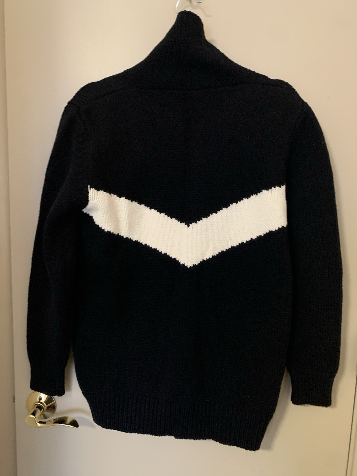 Vtg Limited America Knit Lambswool Black & White Sweater Size M Made In Italy
