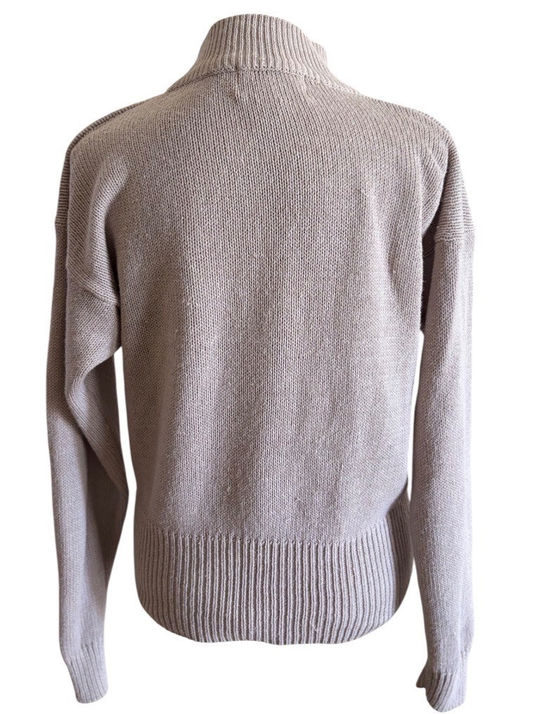 VTG 80’s Croquet Club Mock Neck Sweater Leaf Applique Faux Pearl Grandmacore M