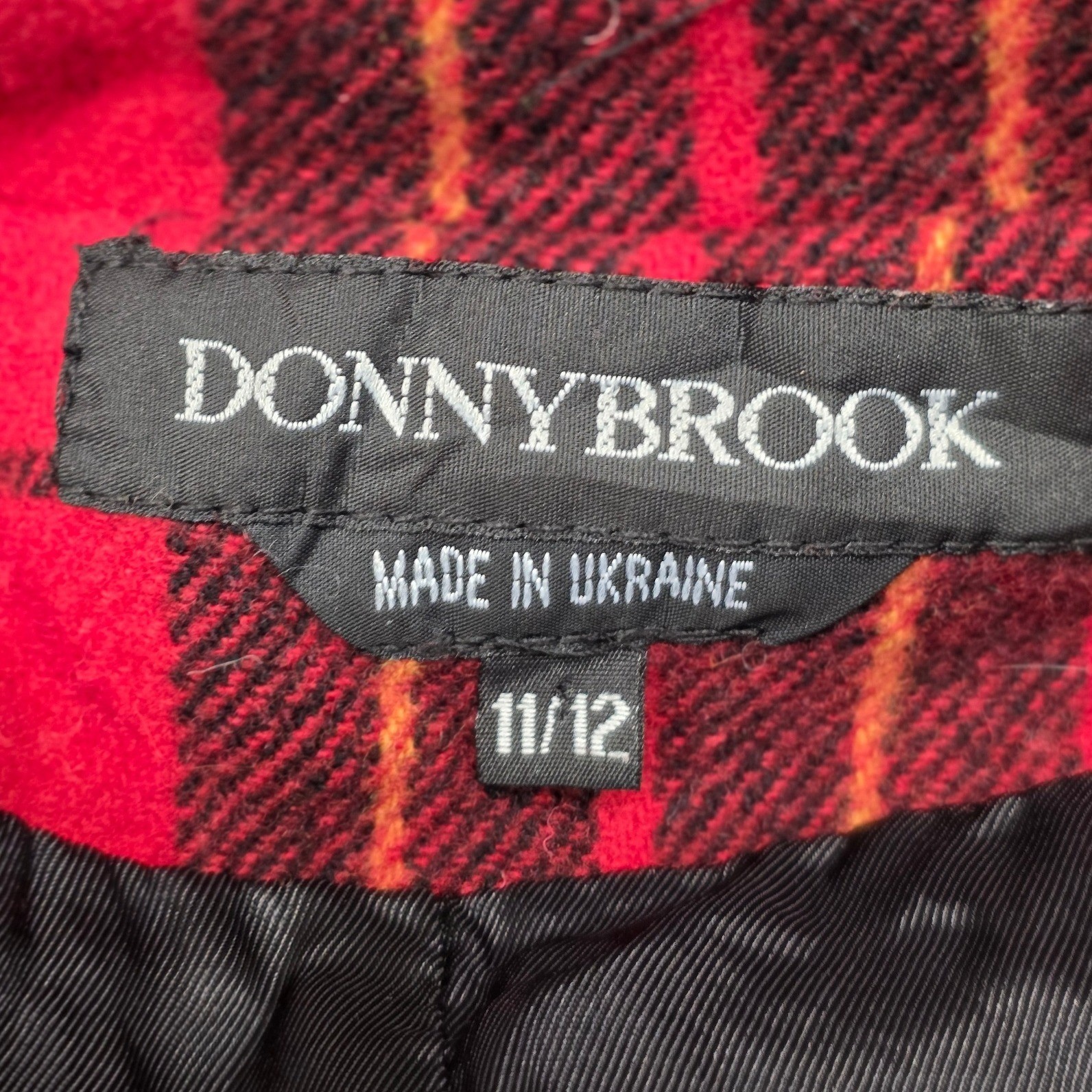 Vintage Donnybrook Red Black Plaid Blazer Jacket 11/12 Ukraine 90s Grunge Punk