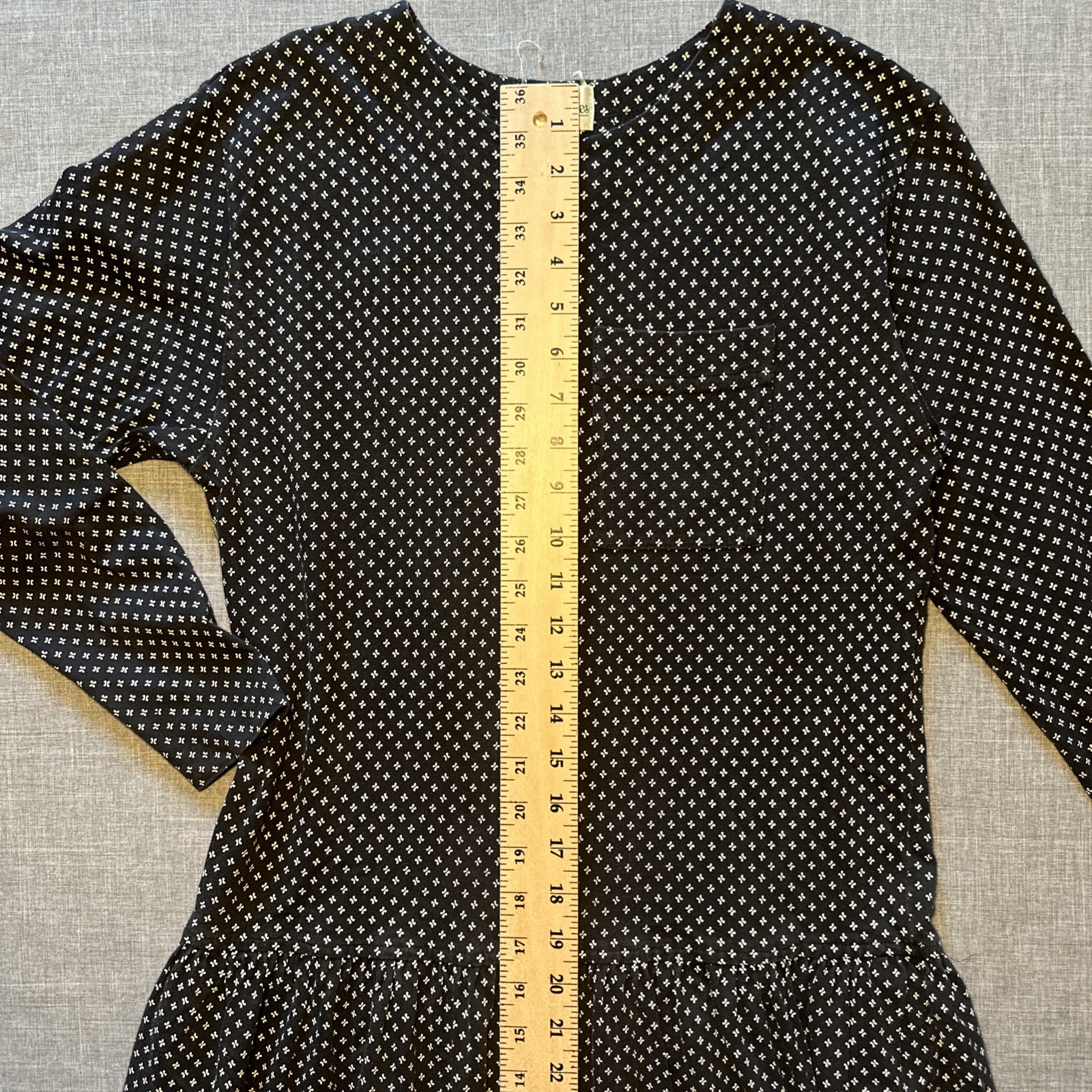 VTG 80s Sportables Prairie Ditsy Cotton Long Sleeve Drop Waist Midi Dress M