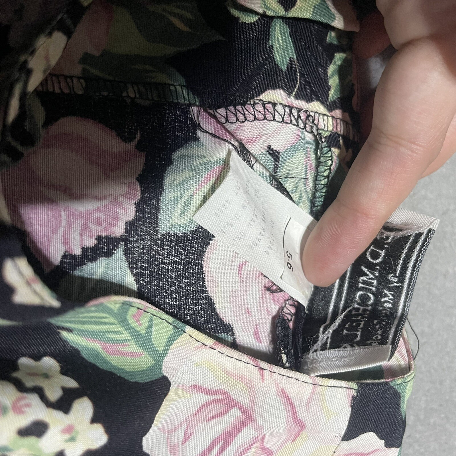 Vintage ED Michaels Dress Womens 5 6 Floral Rose Belted Modest Maxi Short Sleeve