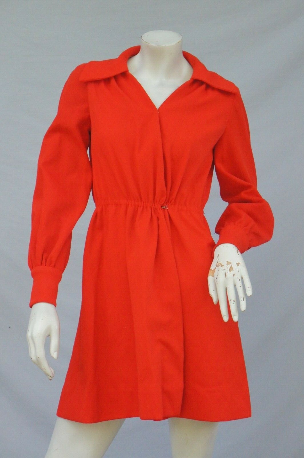 Vintage 70s Bright Red Duster Coat Jacket