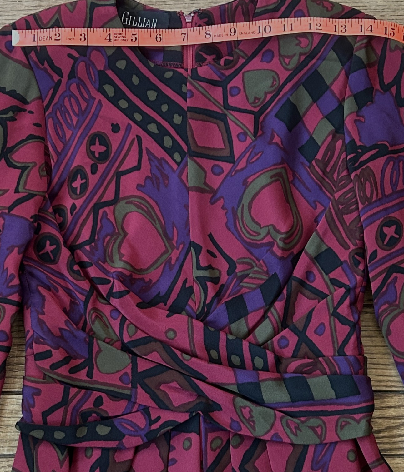 VTG Gillian Silk Dress 80’s Rose Purple Long Sleeve Shoulder Pads, 6 runs small