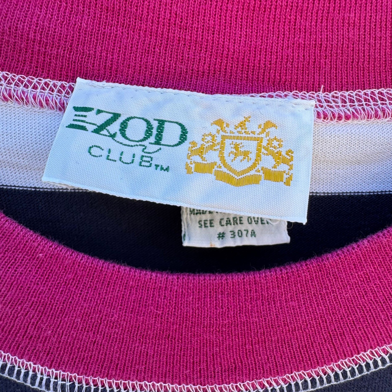 Izod Club Vintage 90s Nautical Preppy Coastal Striped Shirt Yacht Club Navy M