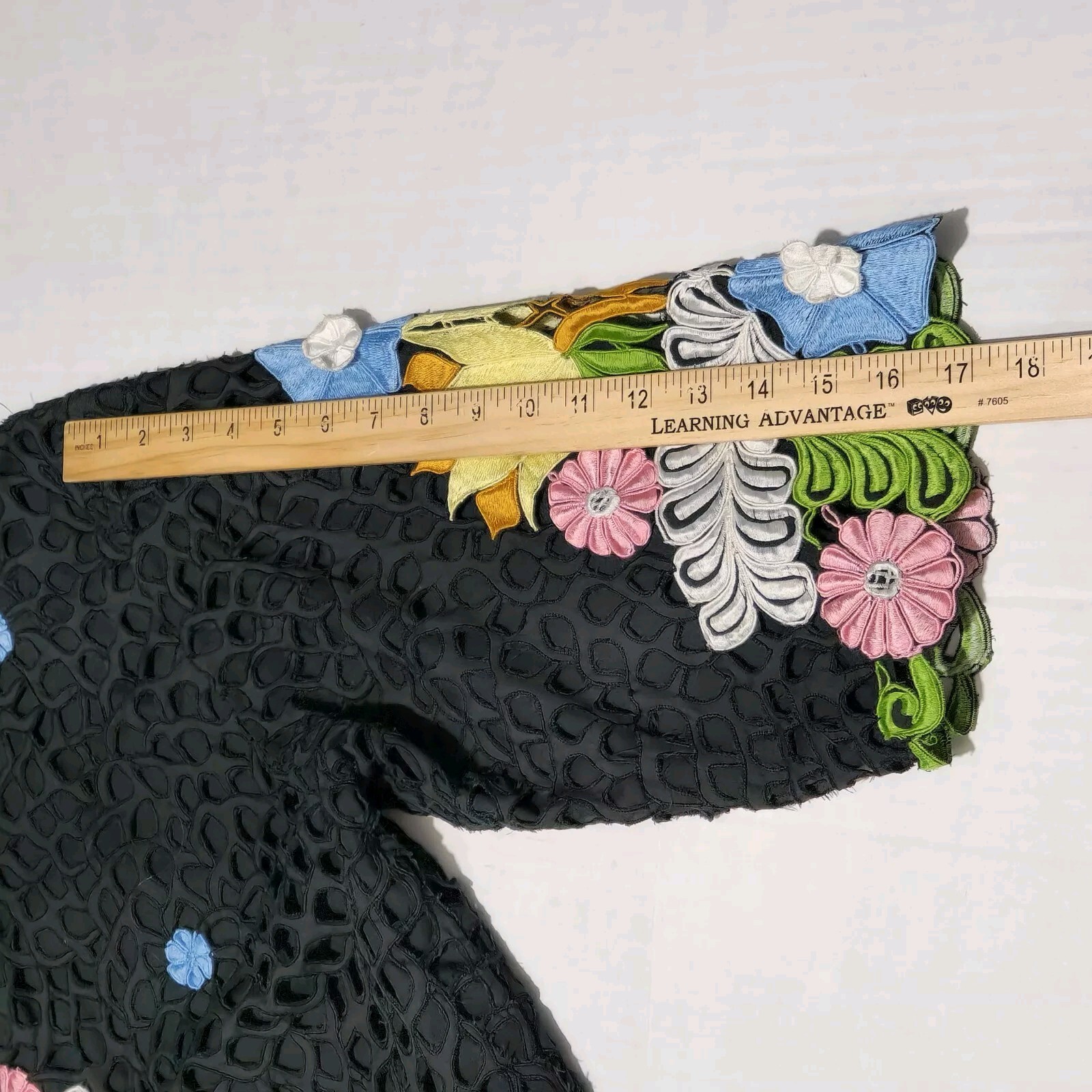 Queen Caro Of Honolulu Vtg Floral Embroidered Applique Jacket Hawaiian Art Wear