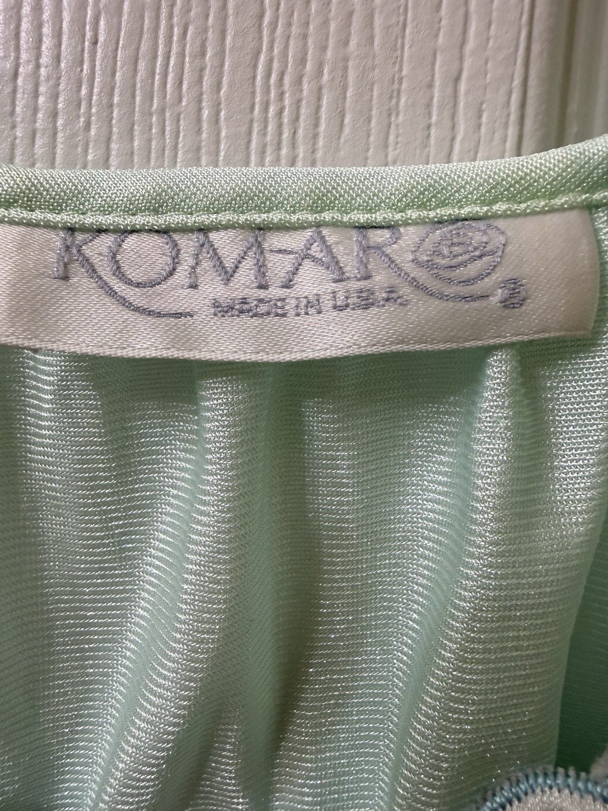 Vintage Komar Nightgown Pale Green Nylon Medium USA