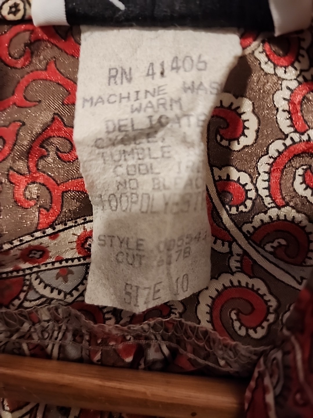 Vintage Willi Of California Dress Paisley Print Size 10 Chinese Collar 100% Poly
