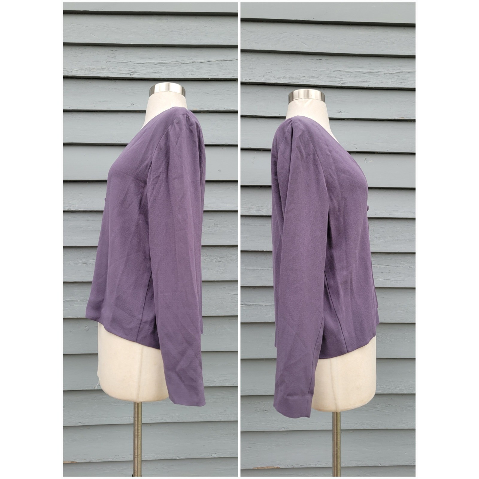 Eileen Fisher 3 Piece Skirt Set Purple 100% Silk Cardigan Shell Maxi Skirt Sm