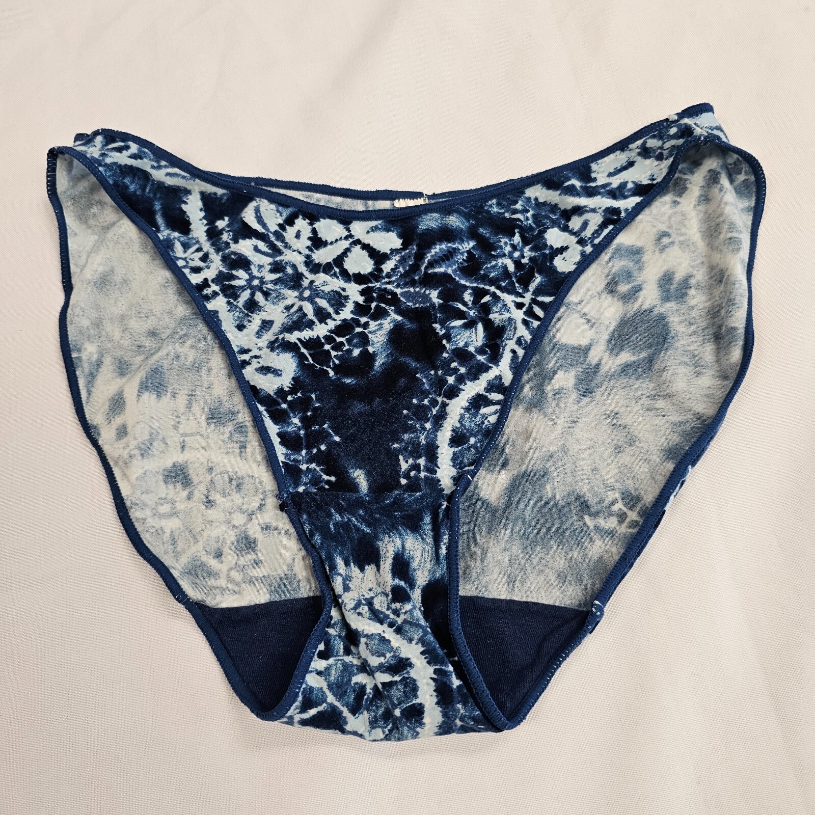 Soft Microfiber Blue Floral Tie Die Panties Briefs M L 6 7