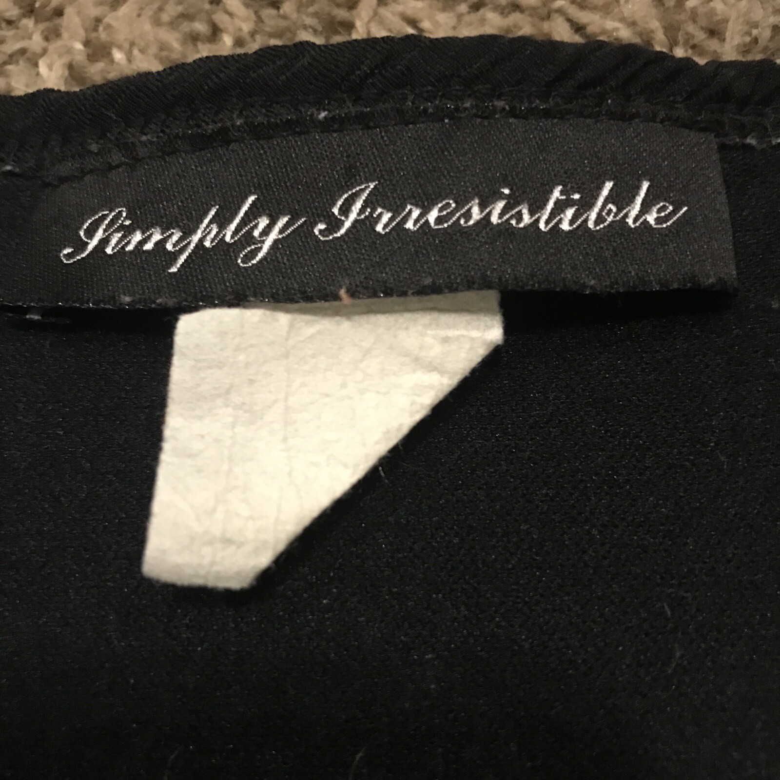 Vtg Simply Irresistible Womens L Top Short Sleeve Black White Stretch A30