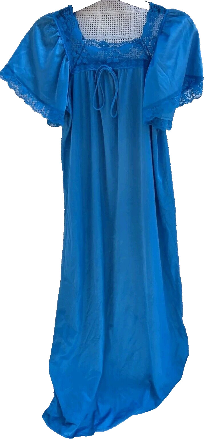 Taryn Alexander Vintage Bright Blue Nightgown S