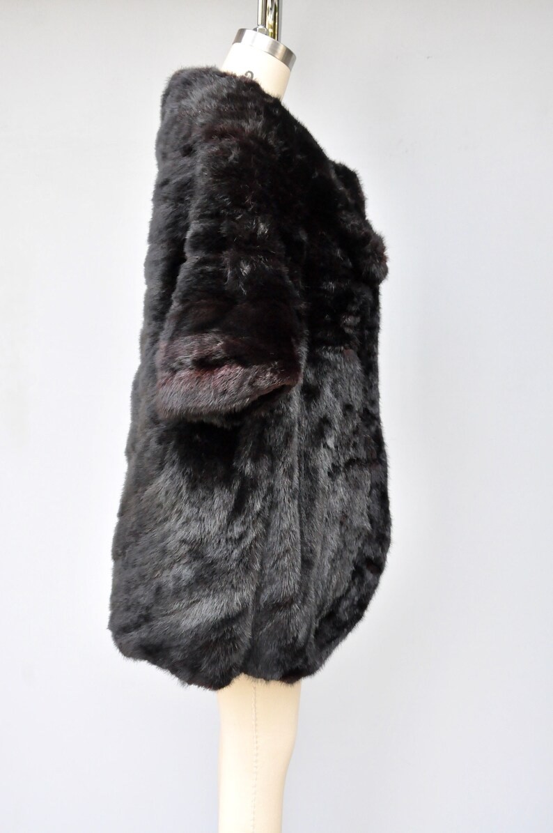 MINK Fur Jacket Coat Cape 30s 40s Mid Century Fur Pin Up Rockabilly Elegant OS