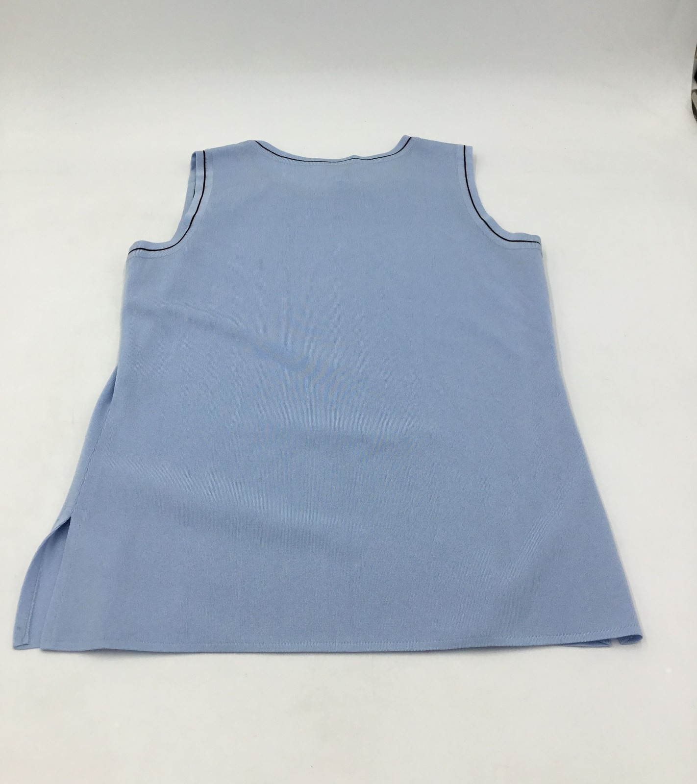 Vintage Exclusively Misook Women’s Blue Waffle Knit Jacket & Vest Set Sz S M