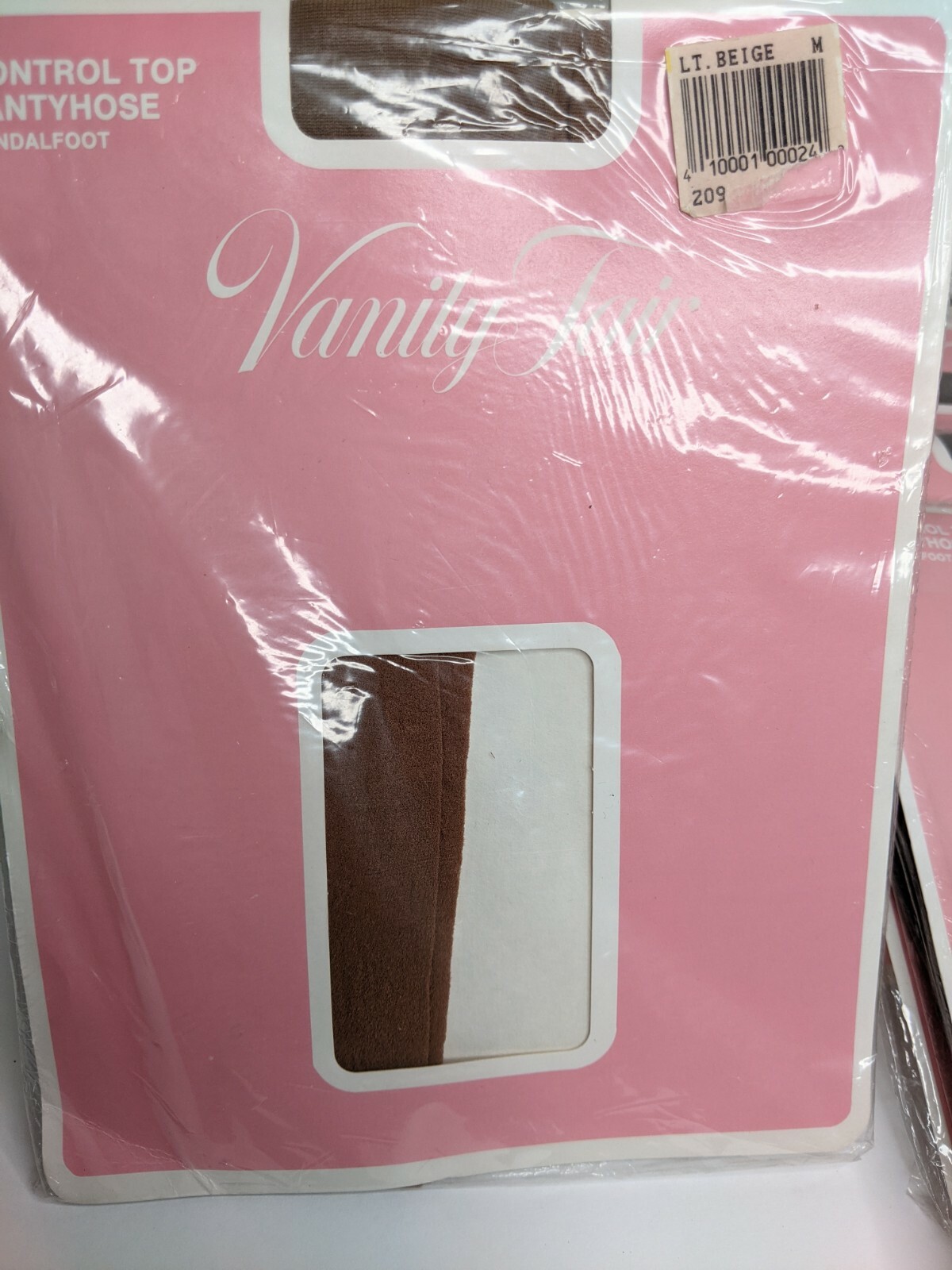 Vintage Vanity Fair Nylons Pantyhose S Control Top Truly Gray Beige Sandal Toe