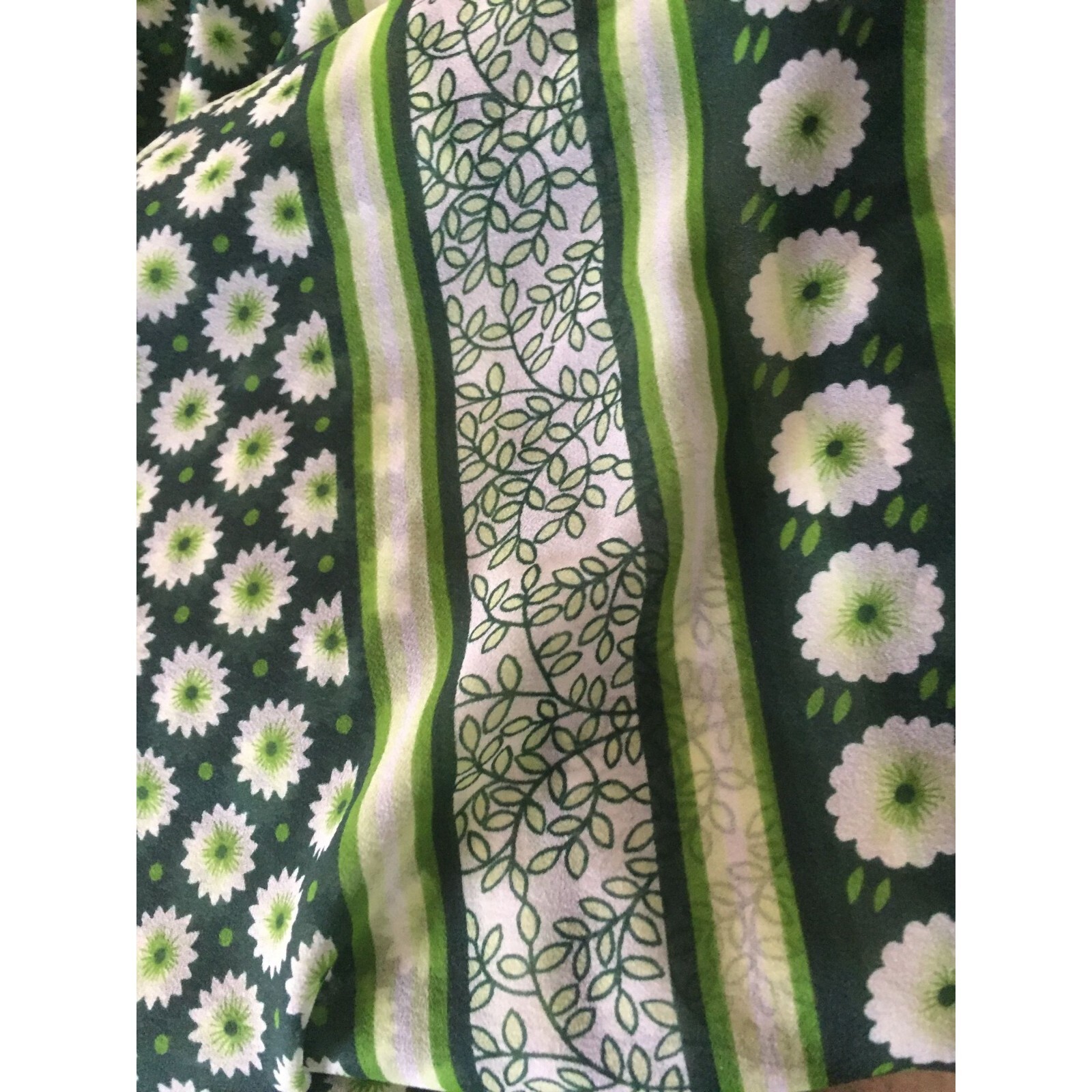 Lady Hamilton Fabric Sari N-6666 Silk Woolly Georgette Crepe W/PALOO Green 60’s