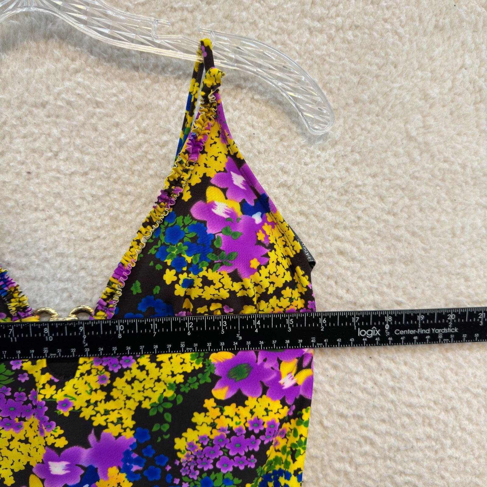 Y2K Vintage Tankini Swim Top Large 12 Floral Padded Boho Fairy Grunge Whimsigoth