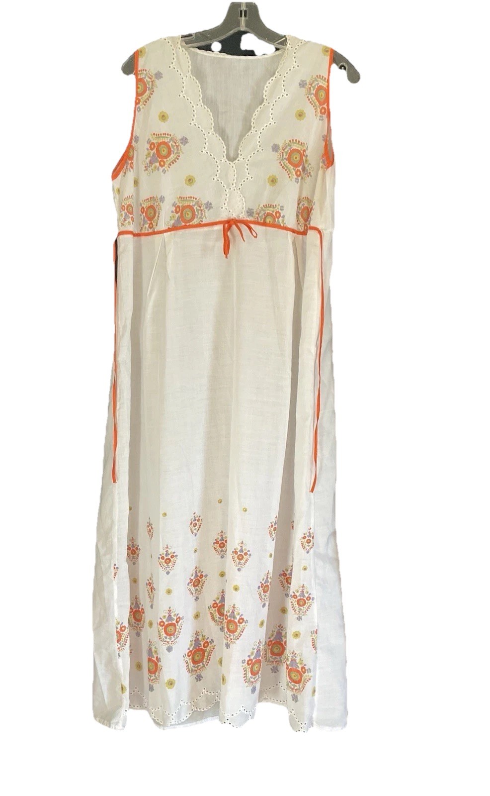 Vintage Night Gown / Dress Cotton With Flowers Tie In The Back Circa 1970’s Boho