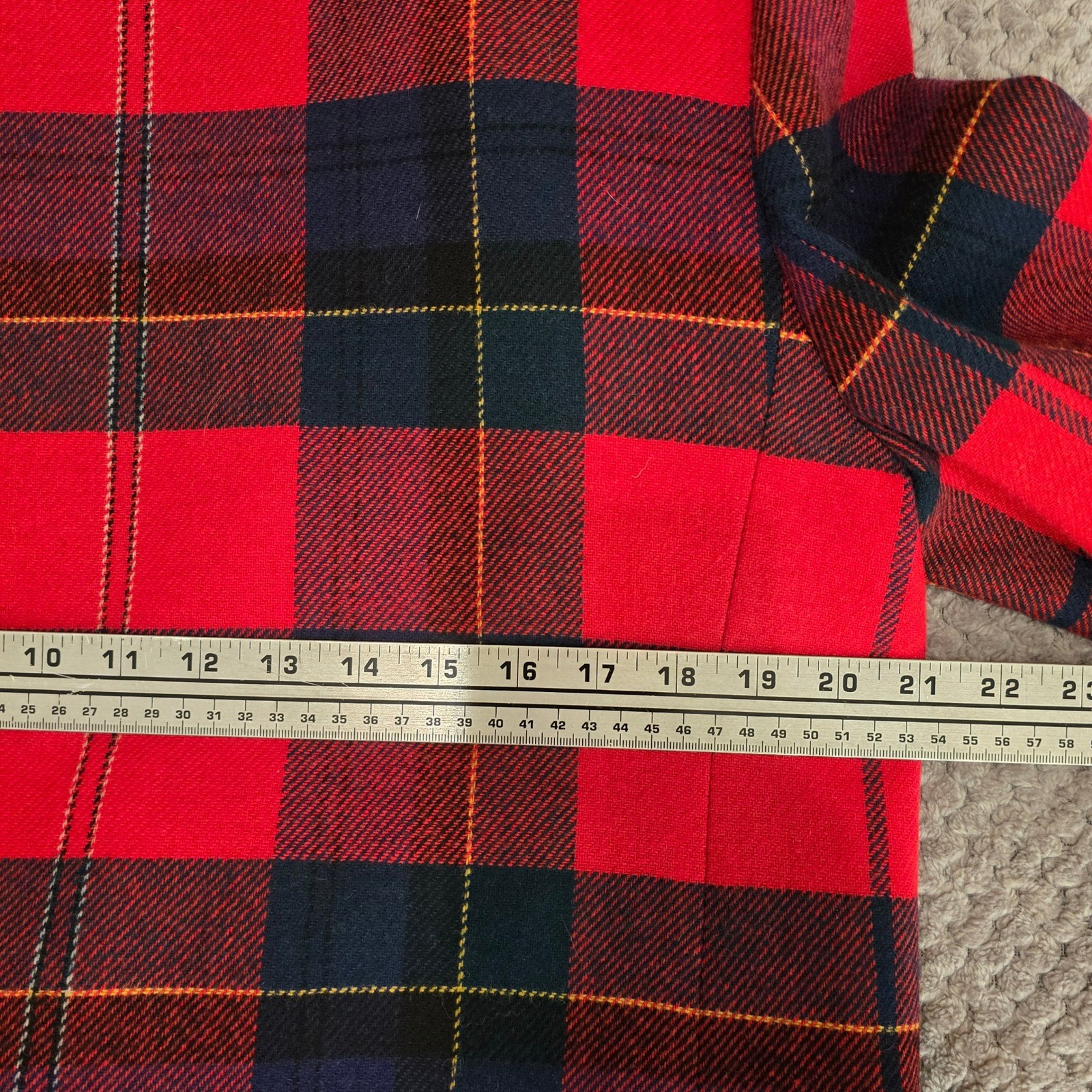 Vintage Kenneth Gordon USA Made Red Tartan Plaid 100% Wool Blazer Jacket Size 10