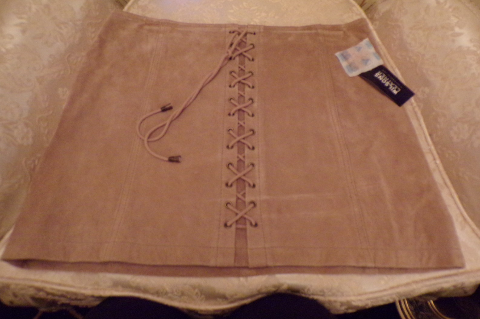 VTG NWT Wilson’s Brown Suede Leather Mini Skirt Size 10