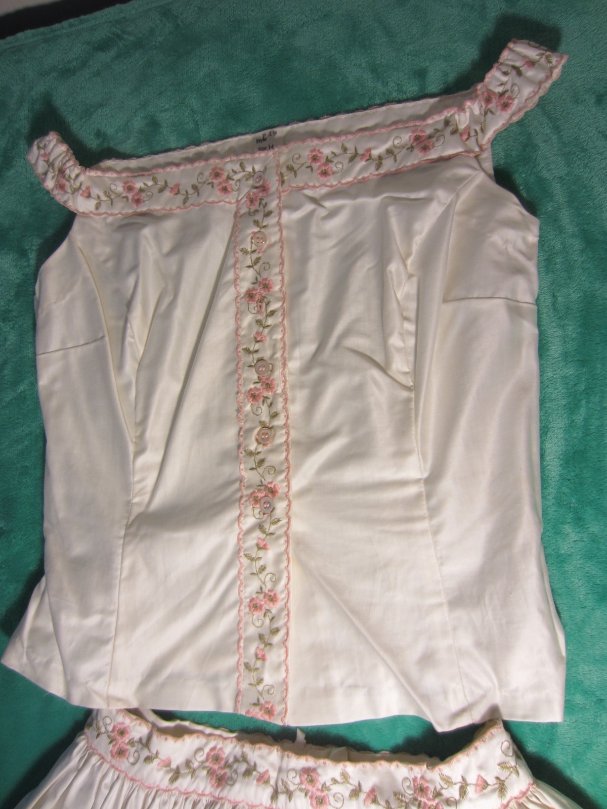 VTG~Sleeveless Top/Button Down Front w/ Flowing Swing Skirt~Small~CABANA Sportsw