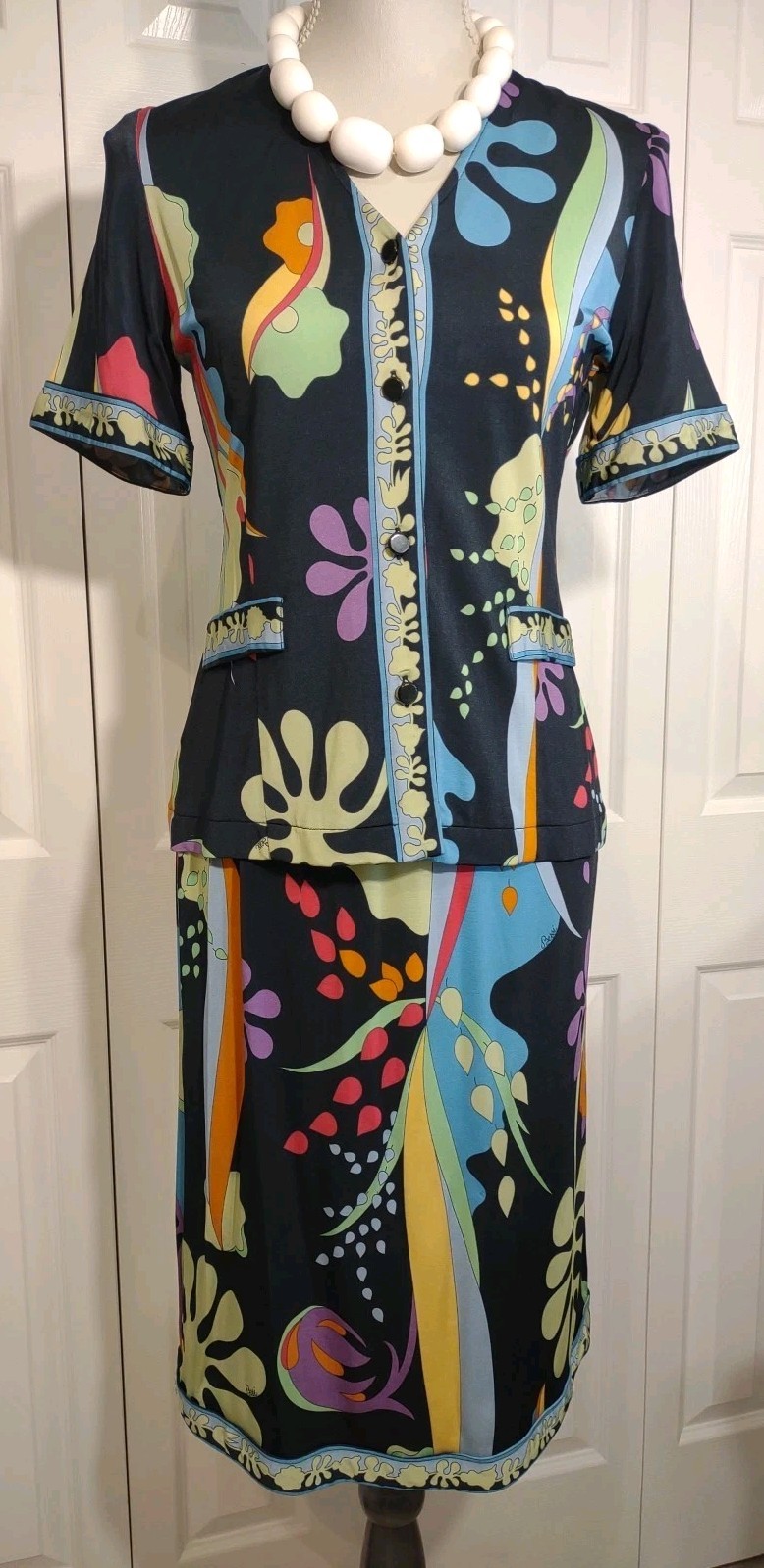 Averardo Bessi 2 Piece Viscose Top/Skirt Pucci Print IT 42 US 8