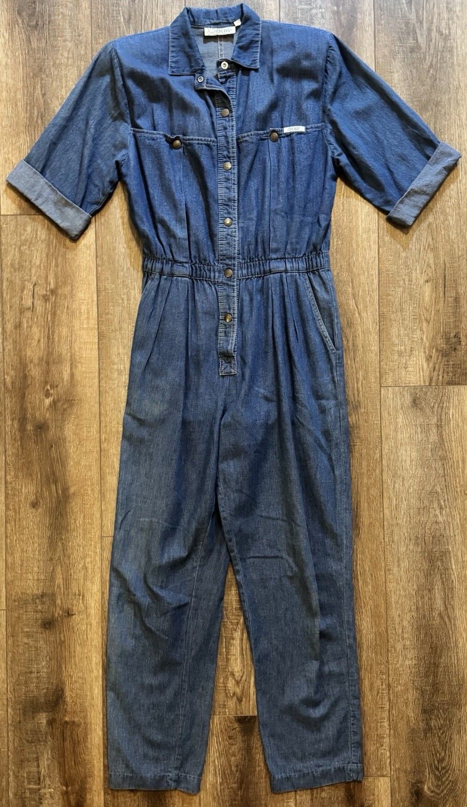 Vintage 1980’s Ideas Denim Jumpsuit Romper Womens Medium Coveralls Made in USA