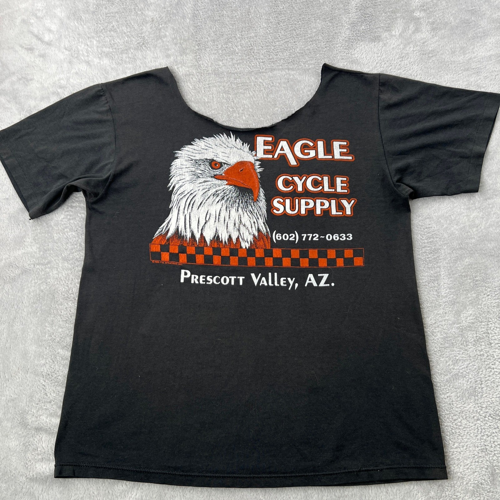 Harley-Davidson 1987 Vintage Graphic T-Shirt Medium Black Women Biker Rocker 80s