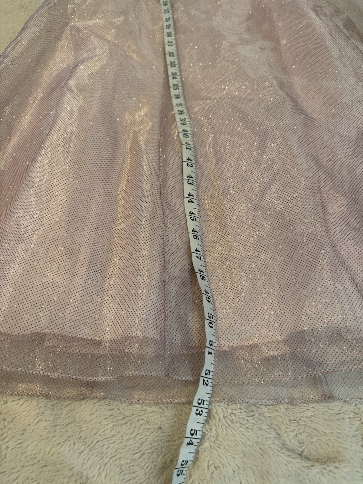 Vtg Roberta Pink Glitter Gown Y2K Strapless Shimmer Prom Dress Made in USA 5/6