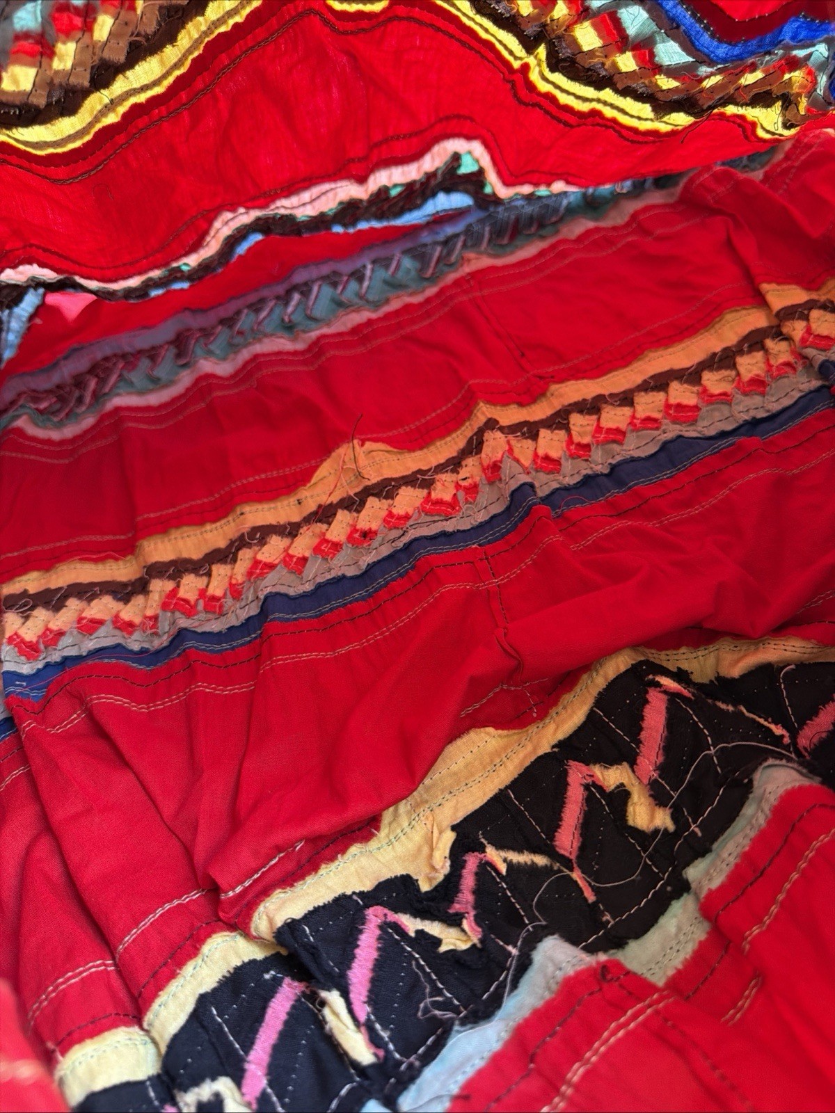 Vintage Seminole Native American Authentic Rare Patchwork Skirt 1950s 40s