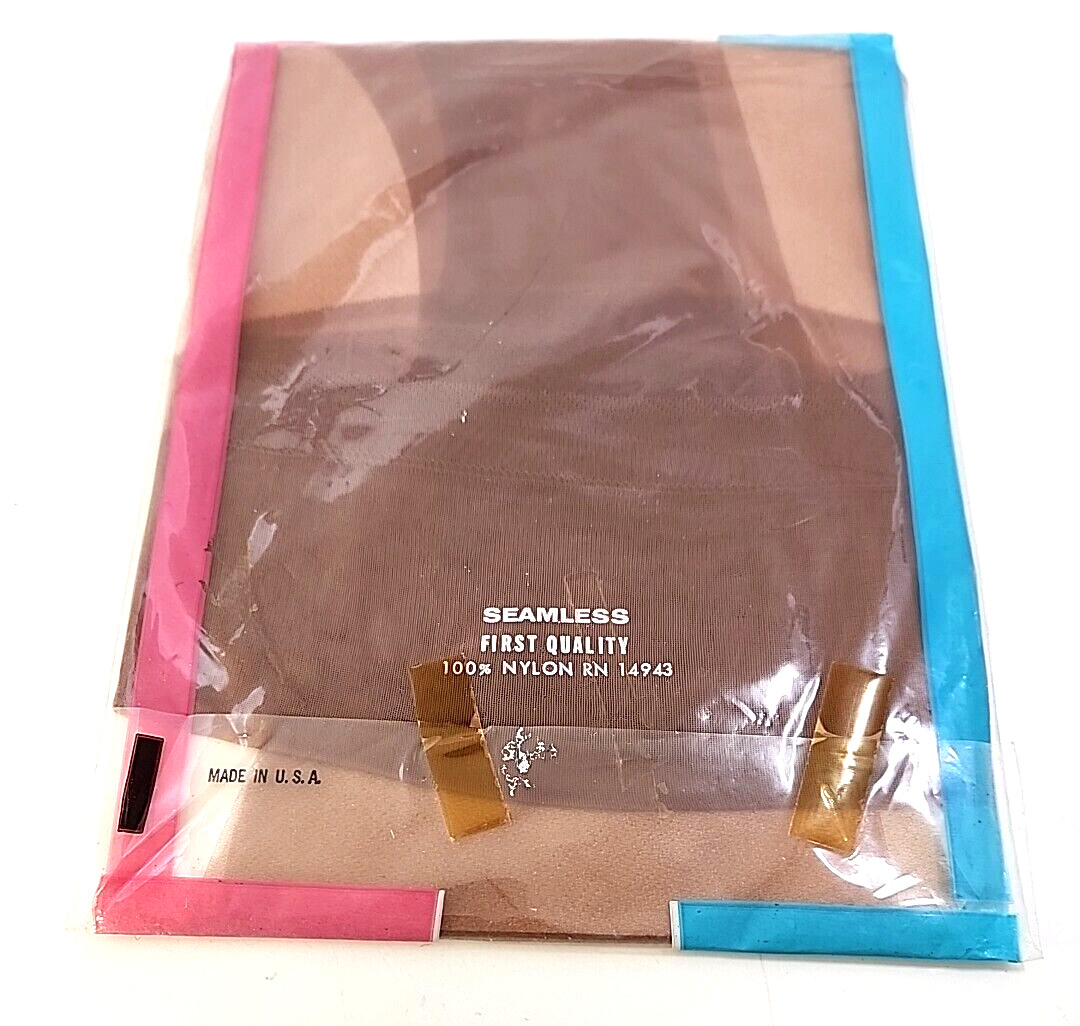 Vintage Lovely Hosiery Micro Seamless Beige Size 9 1/2 IRREGULARS NIP *Mark READ