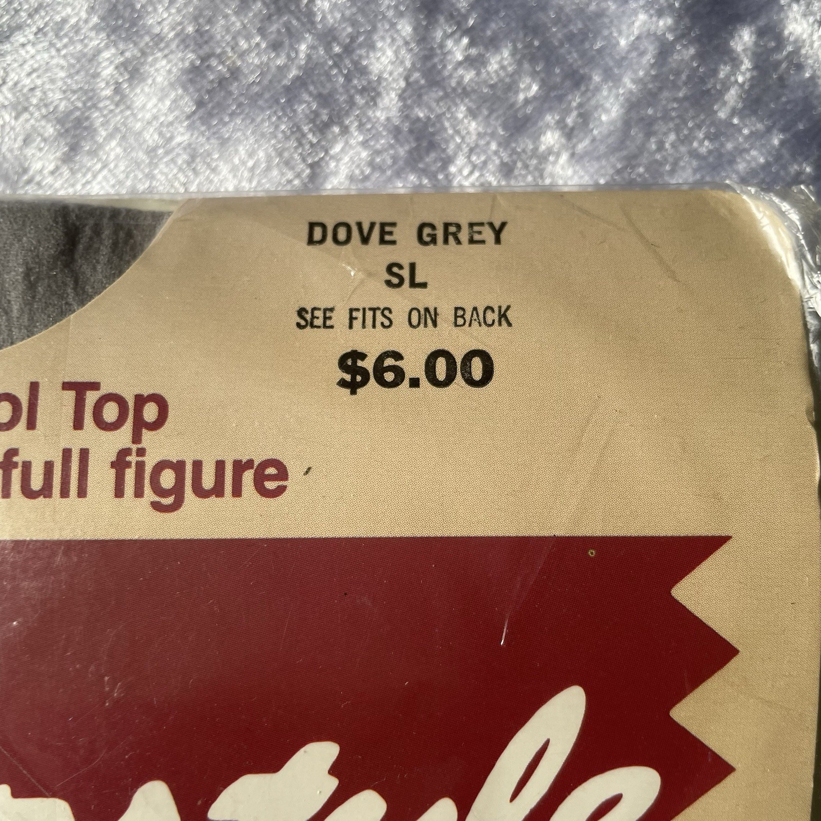 Slender style By Middendorf VTG Pantyhose For Full Figure Sz SL Dove Grey Women