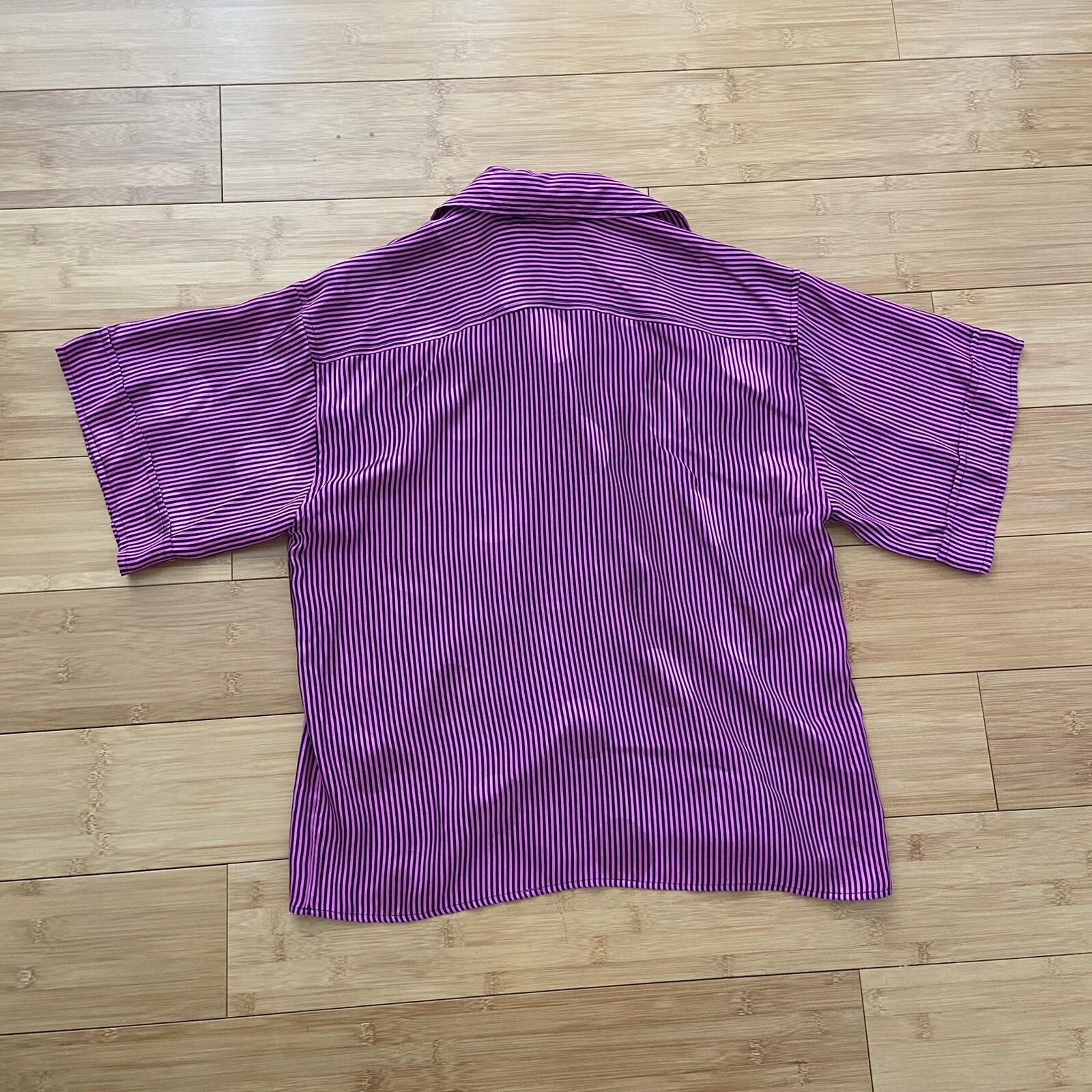 Vintage Yves Saint Laurent Womens Silk Blouse 70s 80s Size 42 YSL Pink Dots