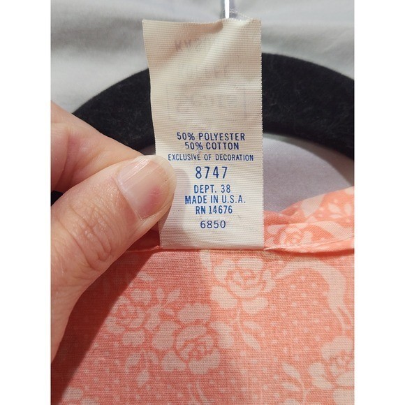 Sears Koffee Kasual House Dress 9/10 Peach Floral Coquette SnapFront Vintage USA