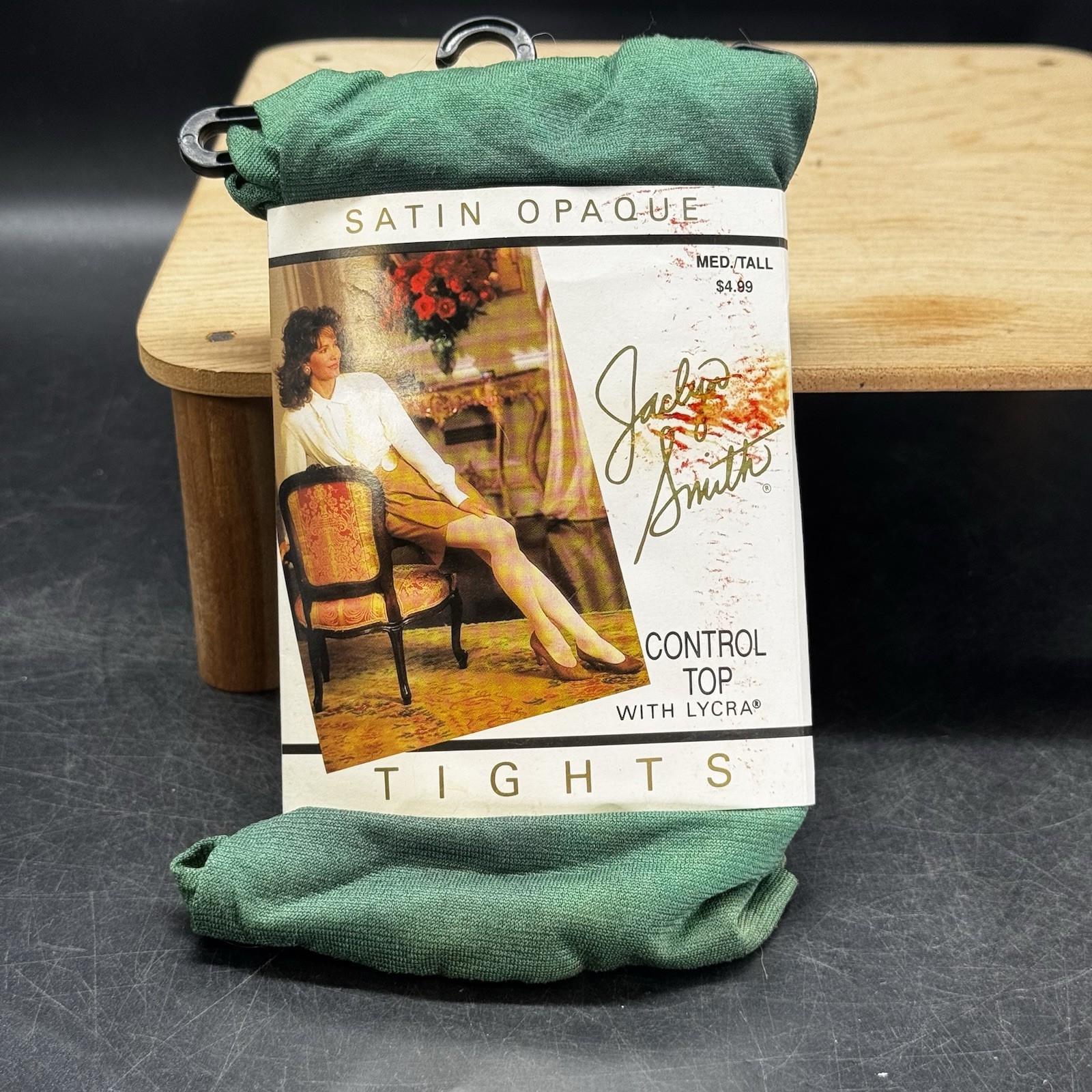 Jaclyn Smith Tights Control Top With Lycra Green Size Med/Tall NEW NOS Vintage