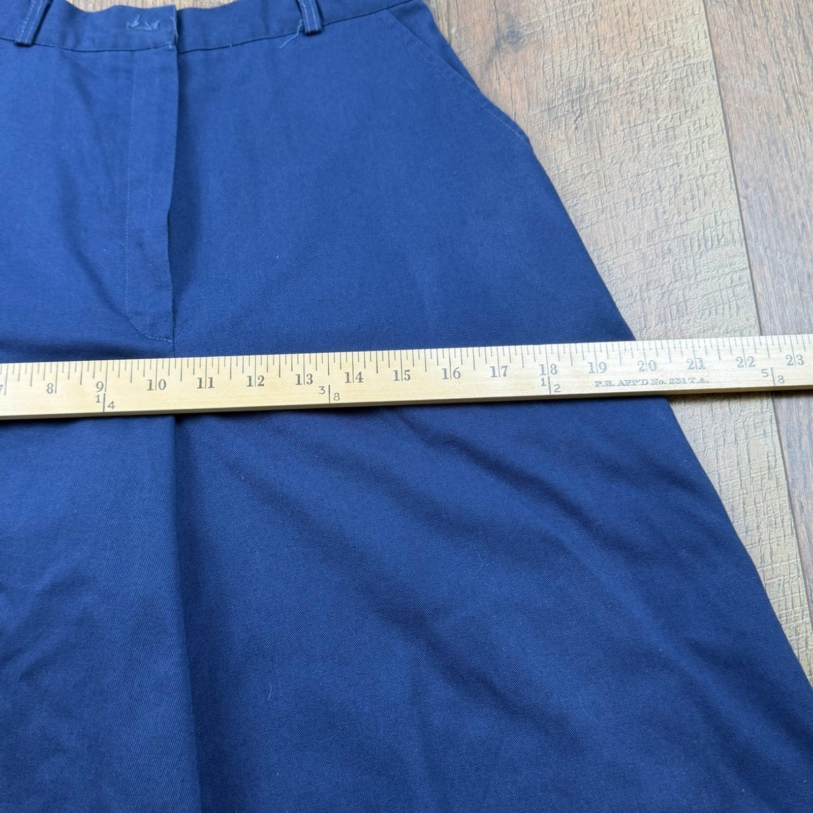 Vintage 80s Navy Blue Wide Leg Culottes Gaucho Shorts High Waist Size 7/8