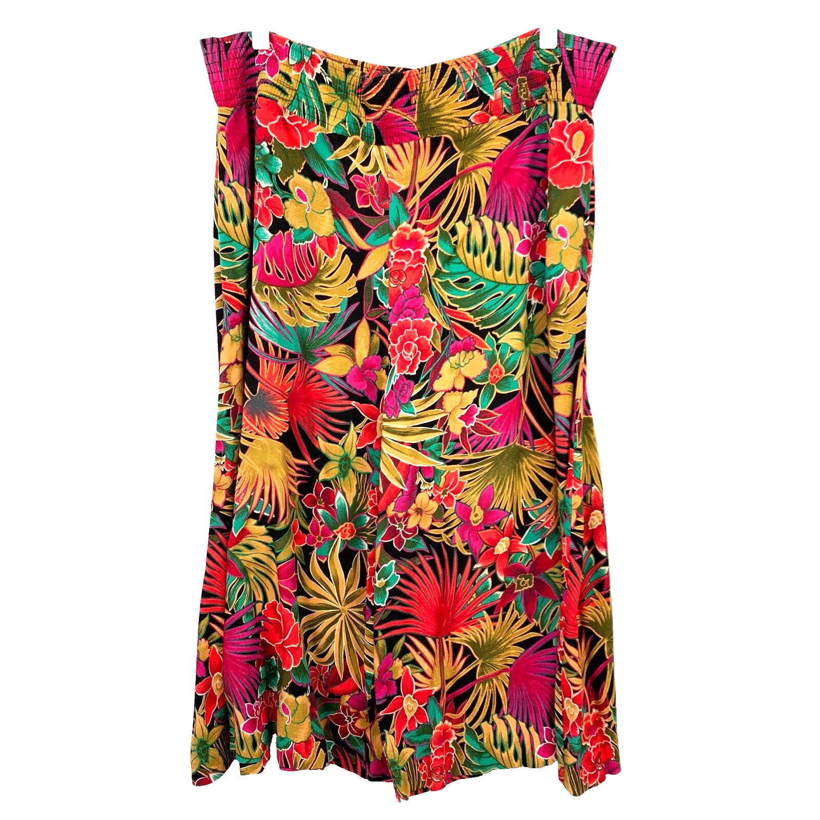 Vintage Vacation Colorful Artsy Festival Island Floral Wide Gaucho Flowy Pants