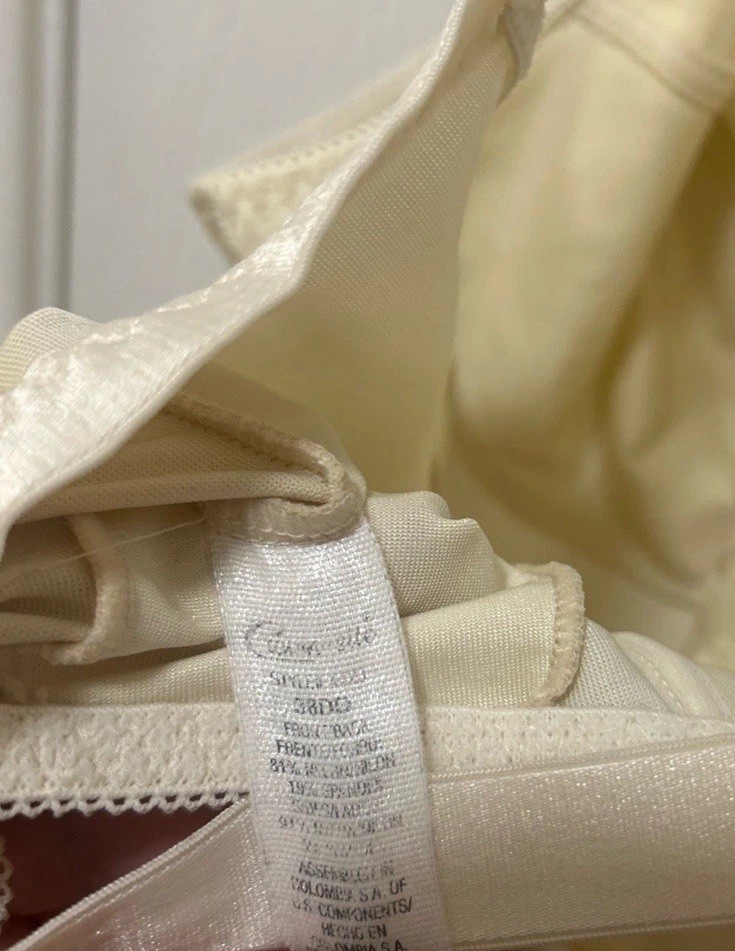 Crown-ette Vintage Ivory Shapewear Girdle Bra Slip Off Mid Length 38DD